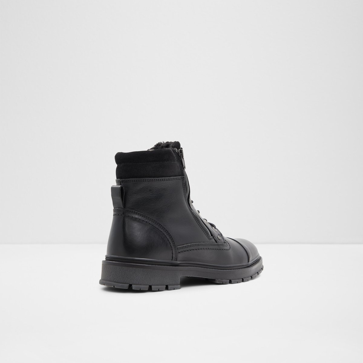 Caleseth Black Leather Smooth Men Lace-up boots