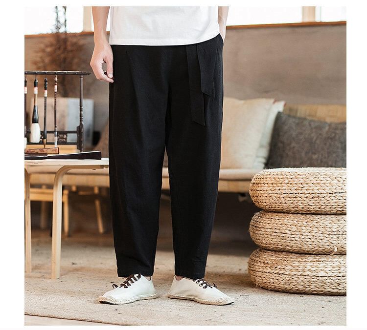 Ninine - Mid Rise Plain Cropped Tapered Pants