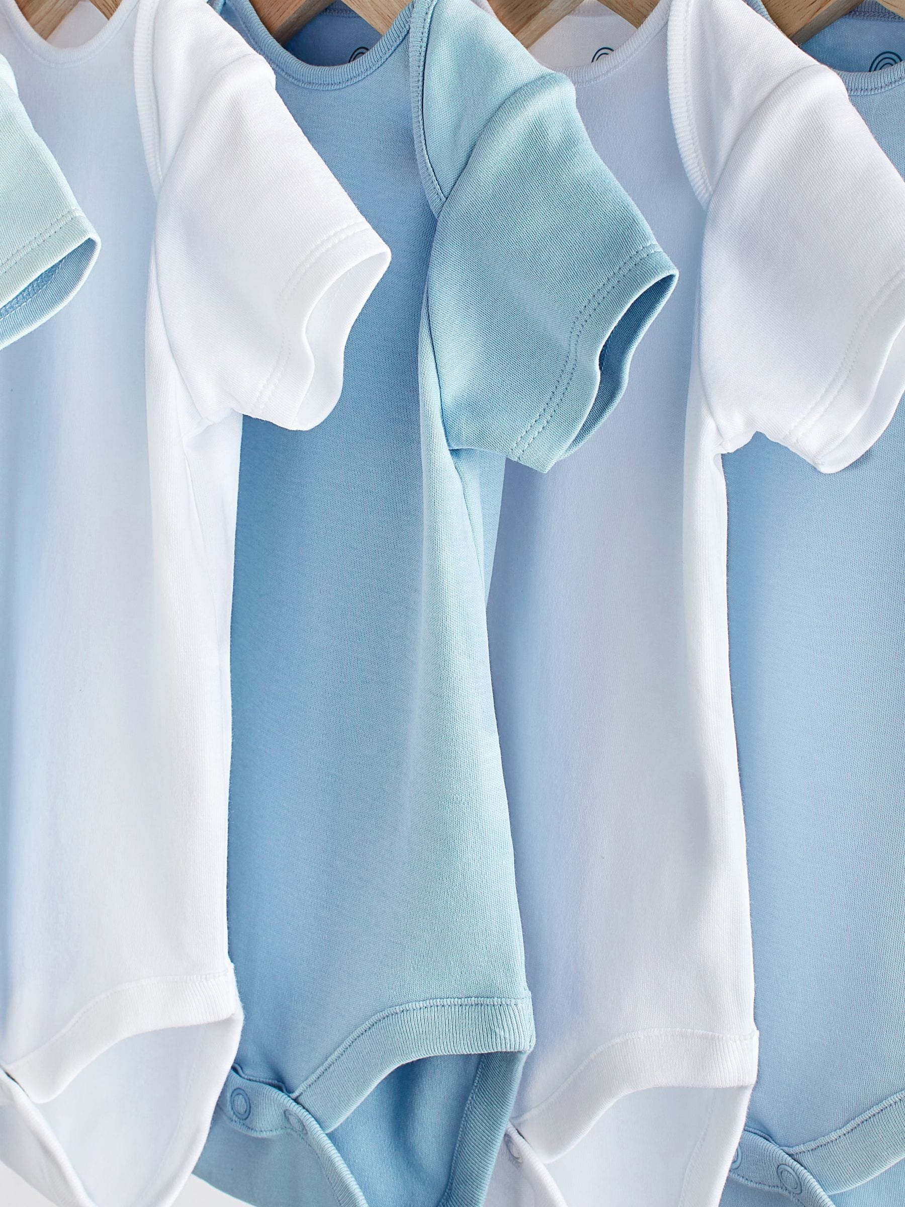 Blauw/wit - Effen babyrompertjes