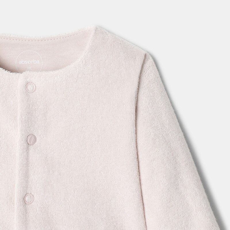 Gilet boutons à pression en coton rose naissance Absorba Rose