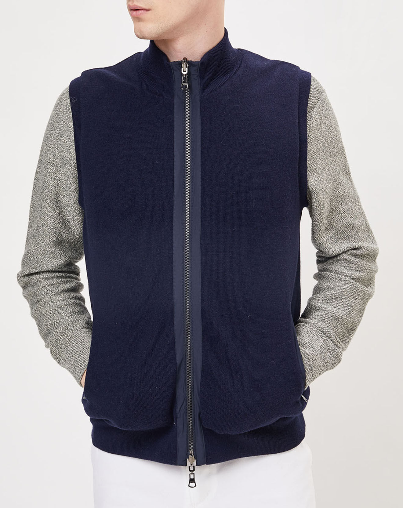 Hackett London Gilet réversible sans manches bleu marine