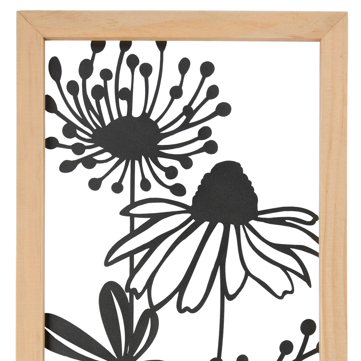 Wandbild mit Holzrahmen schwarz / natur