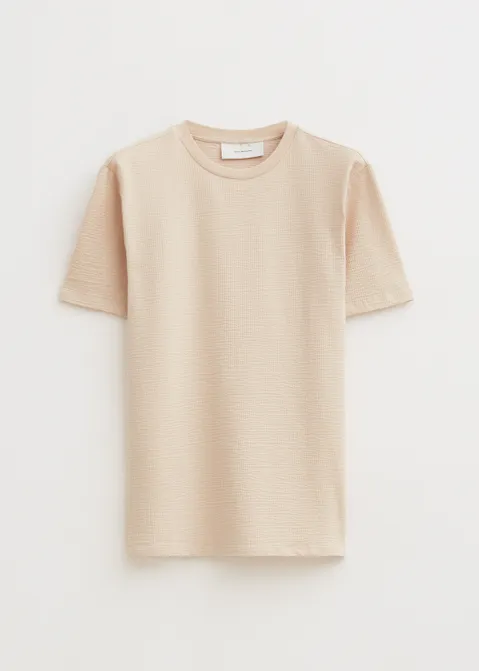 T-shirt met structuur zand (ZND.L)