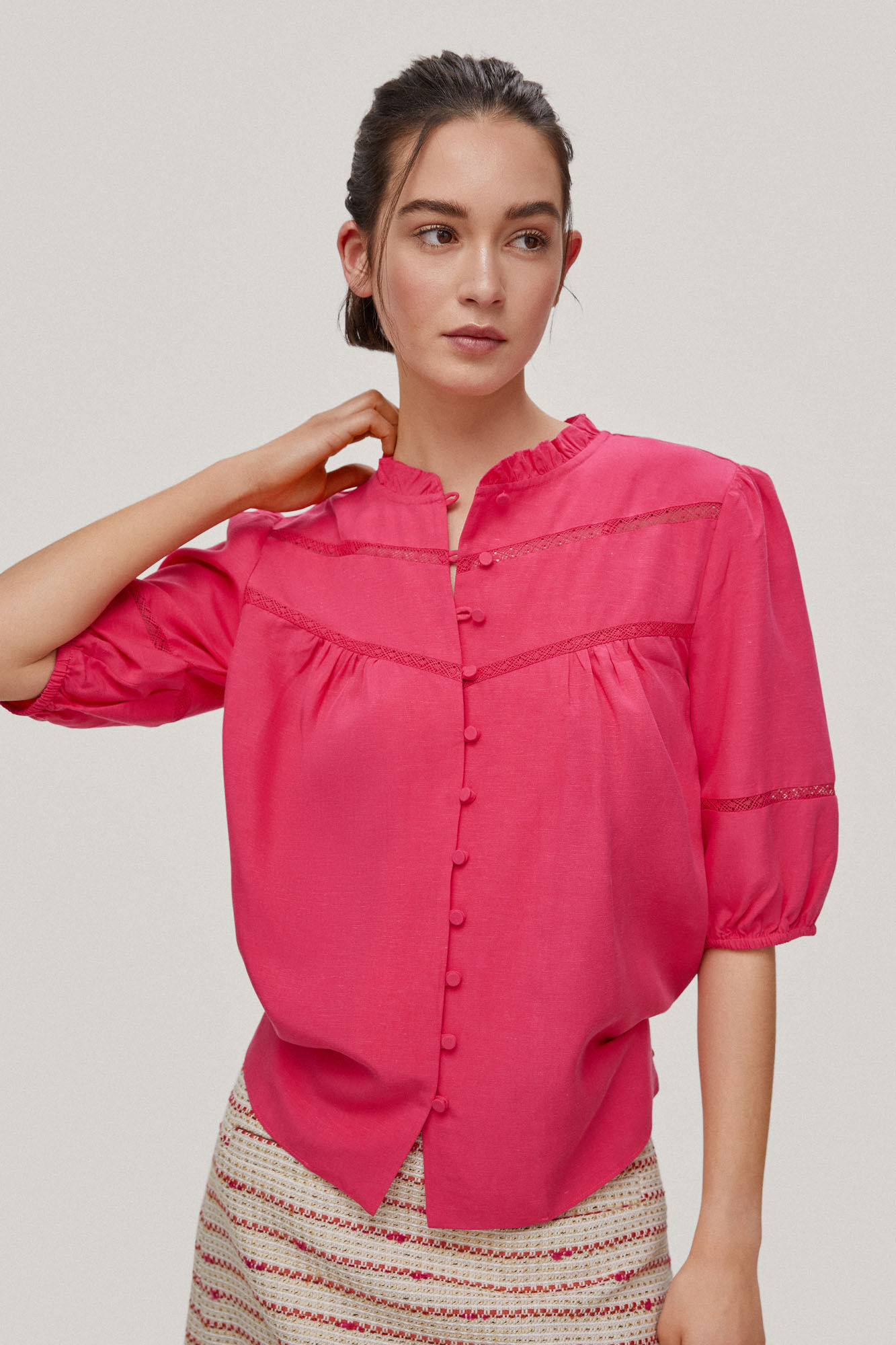 Blusa com laço - Rosa