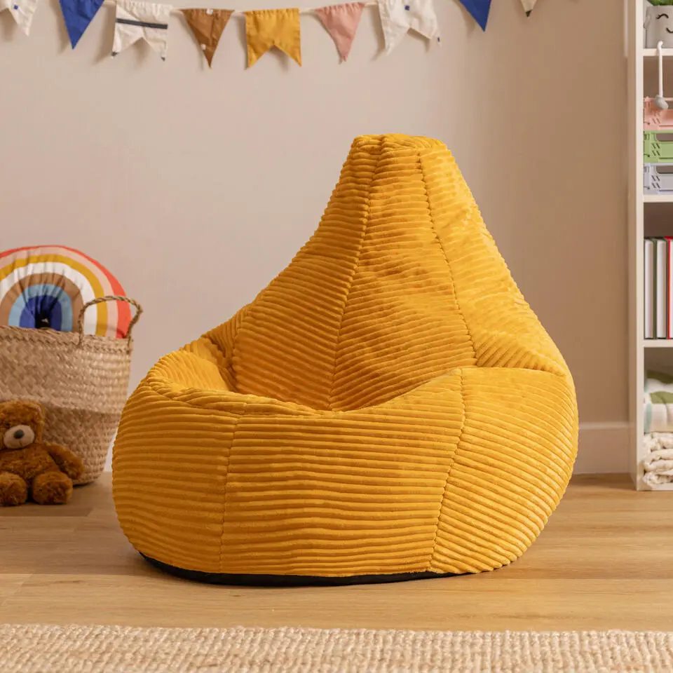 Set van 2 icon Kinderzitzakken Dalton - Corduroy Zitzak - Geel