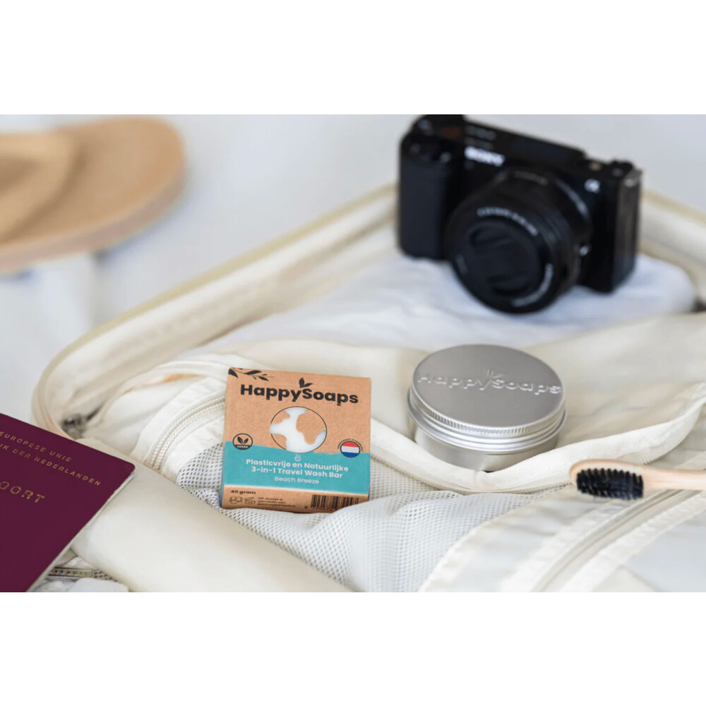 HappySoaps 3-in-1 Travel Wash Bar Beach Breeze40 gr