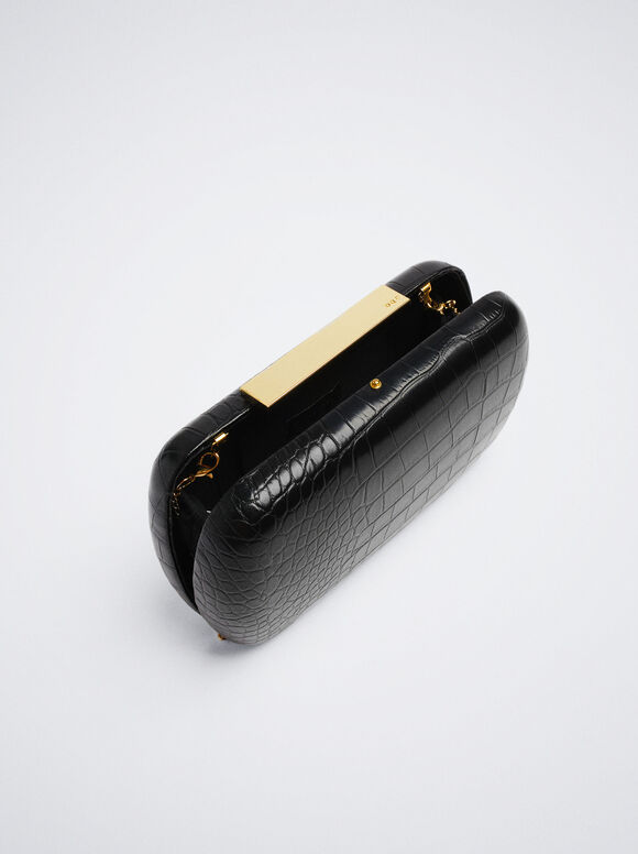 Clutch De Fiesta Grabado Animal - Preto