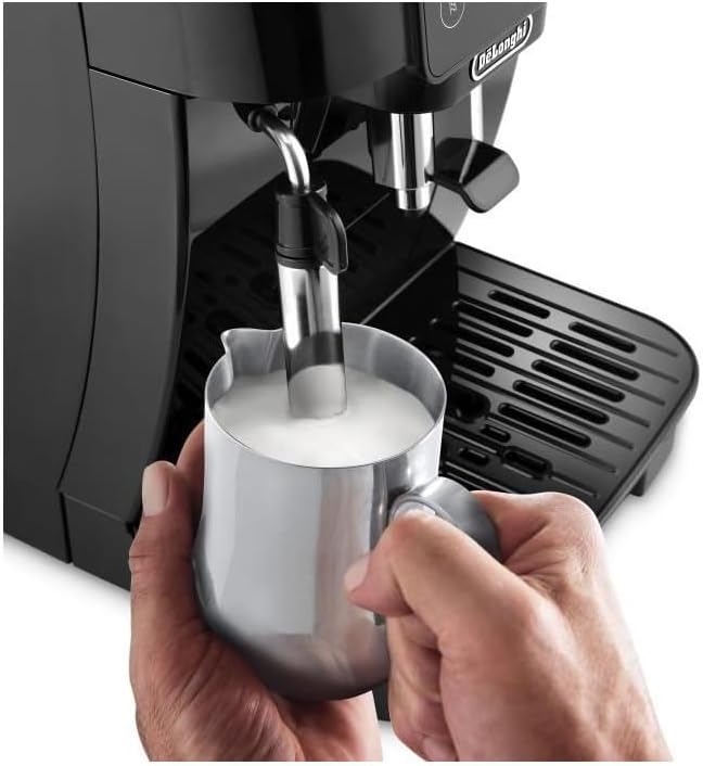 De'Longhi Magnifica Start ECAM220.21.BG, Kaffeevollautomat mit Manuellem Milchaufschäumer, Bean-to-Cup Espressomaschine mit 4 One-Touch-Rezepten, Soft-Touch-Bedienfeld, 1450W, Schwarz/Grau