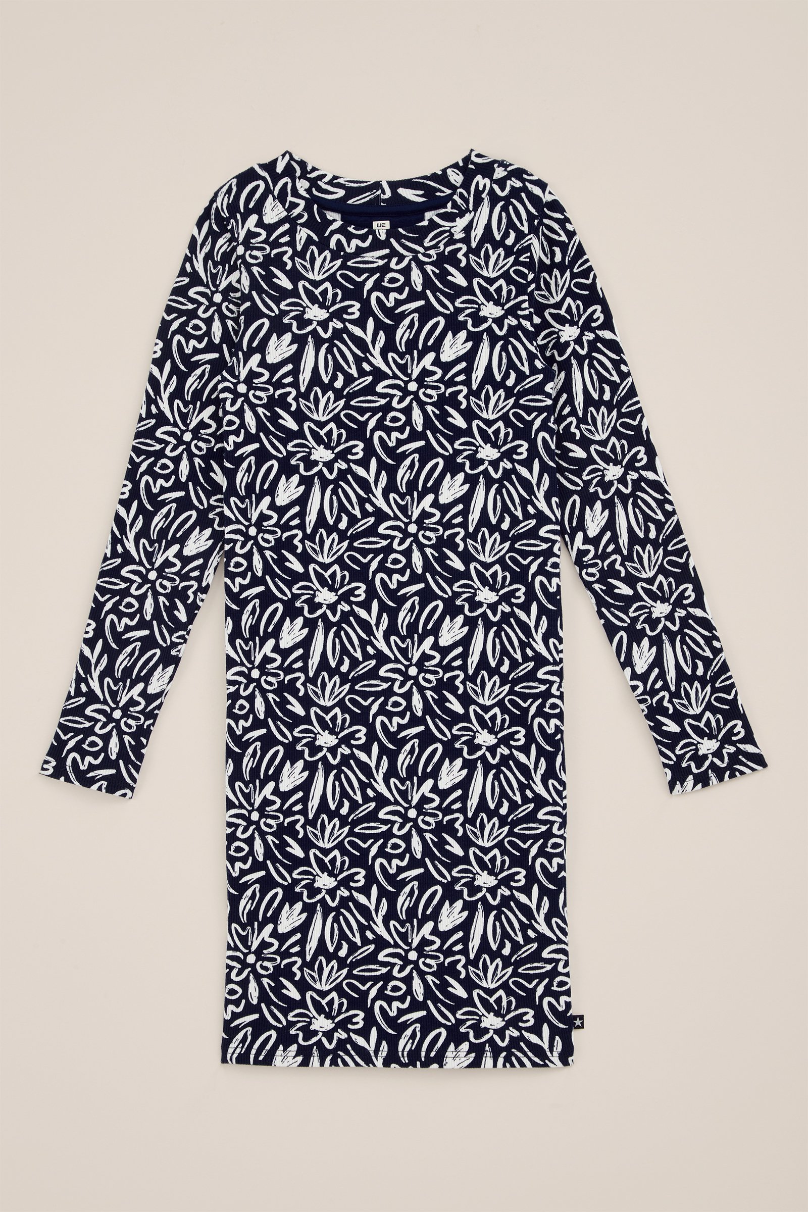 Meisjes jurk met dessin WE Fashion Donkerblauw