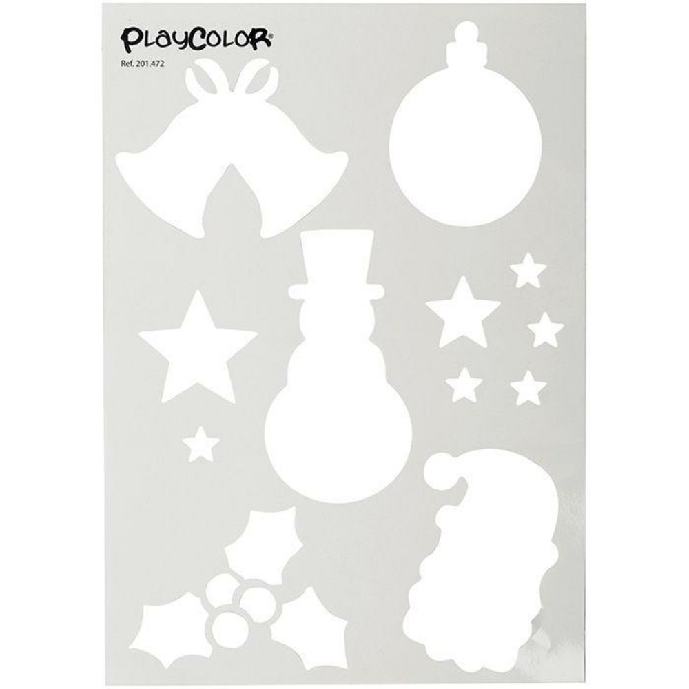 Coffret 6 gouaches solides + pochoirs playcolor window pour peinture sur verre