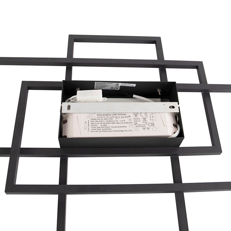 Plafonnière antraciet incl. LED, afstandsbediening - Riha