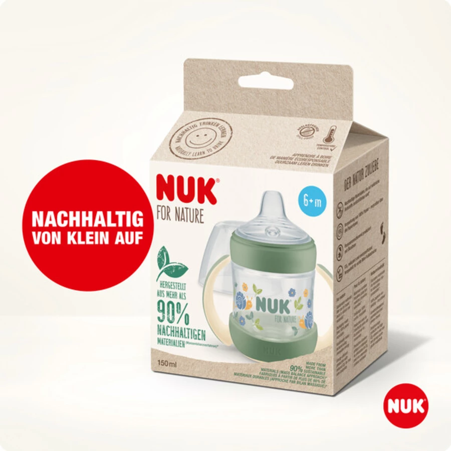 NUK Trinklernflasche NUK for Nature, 150ml, grün