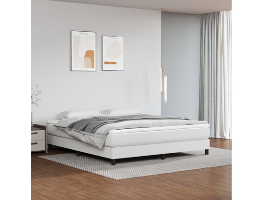 VIDAXL - Sommier 180 x 200 Sommier à ressorts de lit blanc 180x200 cm similicuir