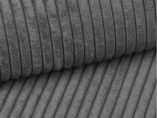 Méridienne gauche en velours côtelé gris anthracite PINETA