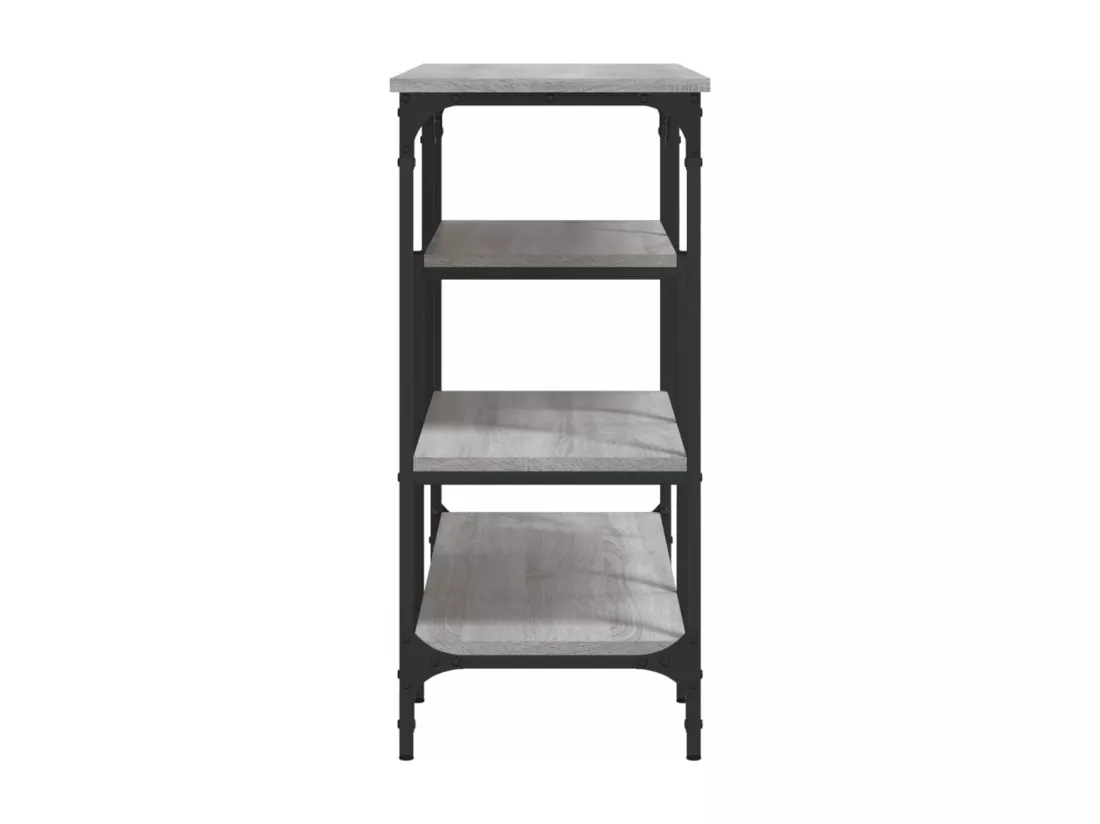 Table console avec étagères sonoma gris 100x35x75 cm