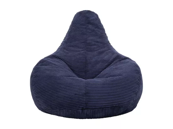 Pouf inclinable velours côtelé, bleu marine - DALTON