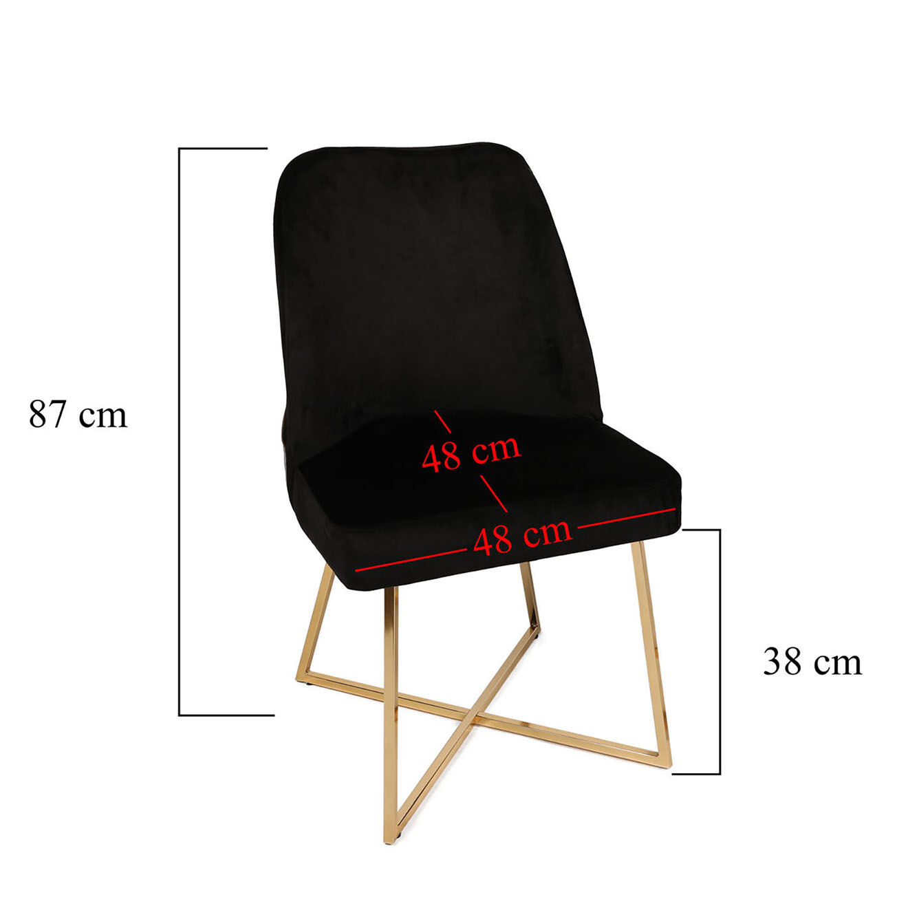 Homitis 4 Chaises Madrid noires - 50x90x49 cm