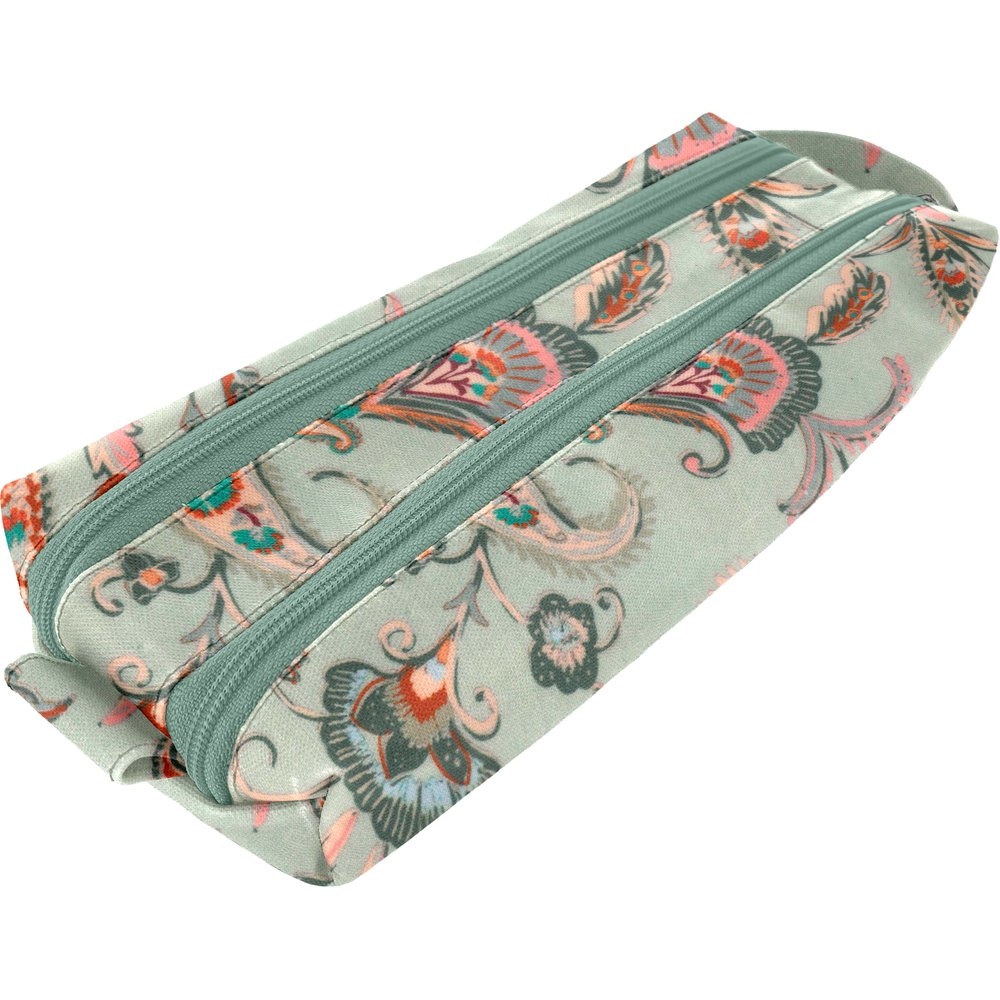Trousse Double Compartiment Vert Bohème
