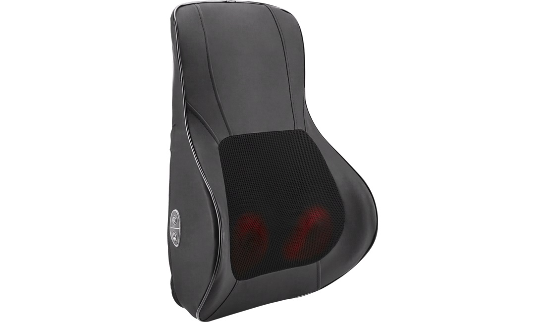 Rygpude med massage og memory foam sort