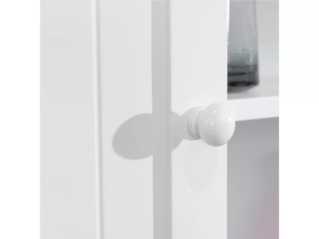Armoire de salle de bain murale en Bois blanc 2 Portes et 1 étagère