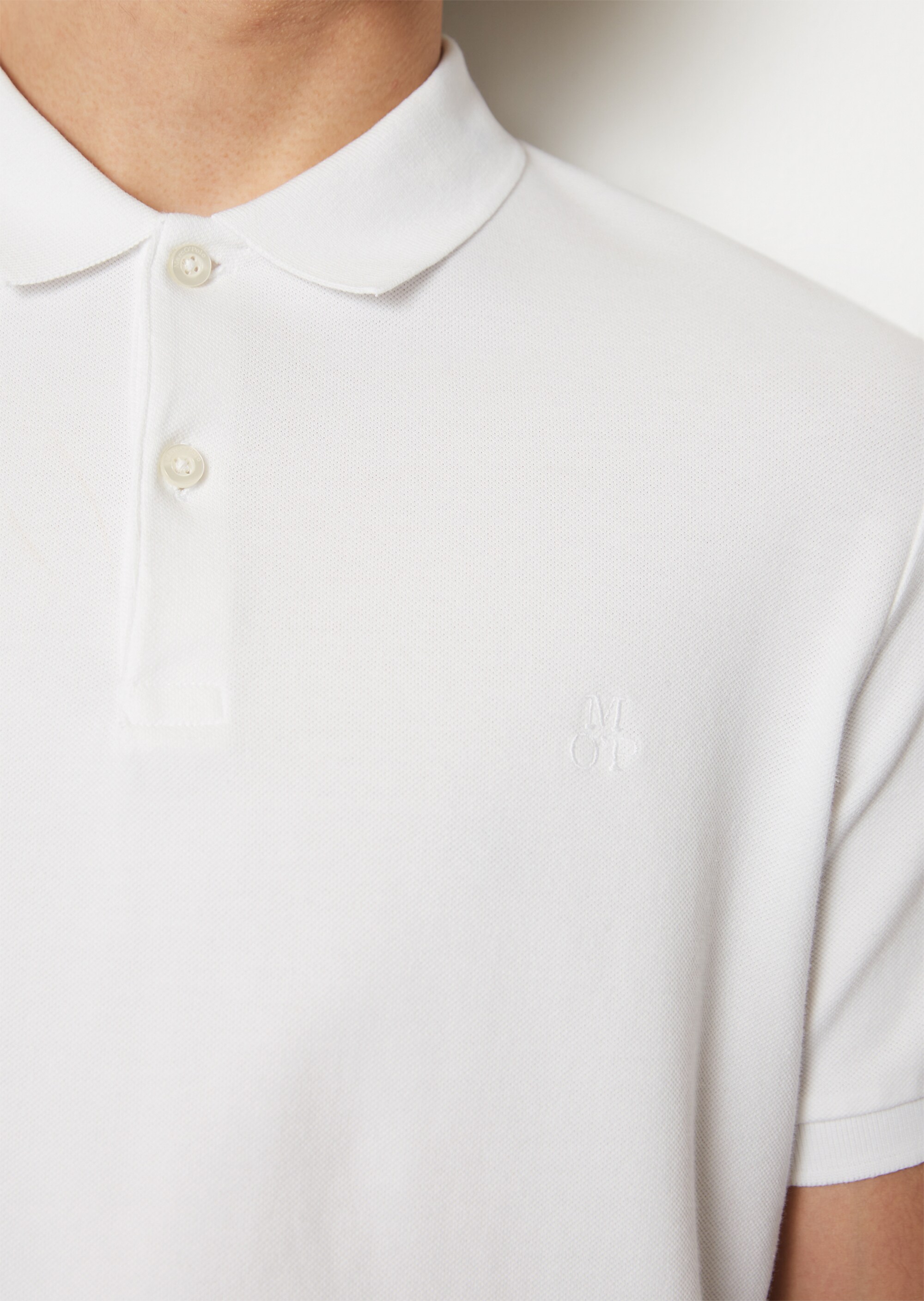 Kurzarm-Poloshirt Piqué shaped aus Organic Cotton-Stretch