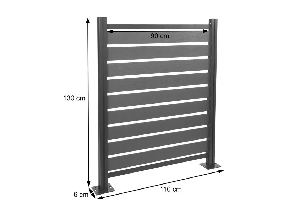 Clôture pour poubelles en aluminium MCW-K57, marron