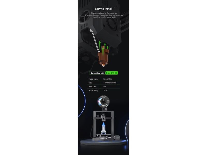 Creality Heizelement Ender 3V3 KE Keramischer Heizblocksatz Bimetallische Materialdüse