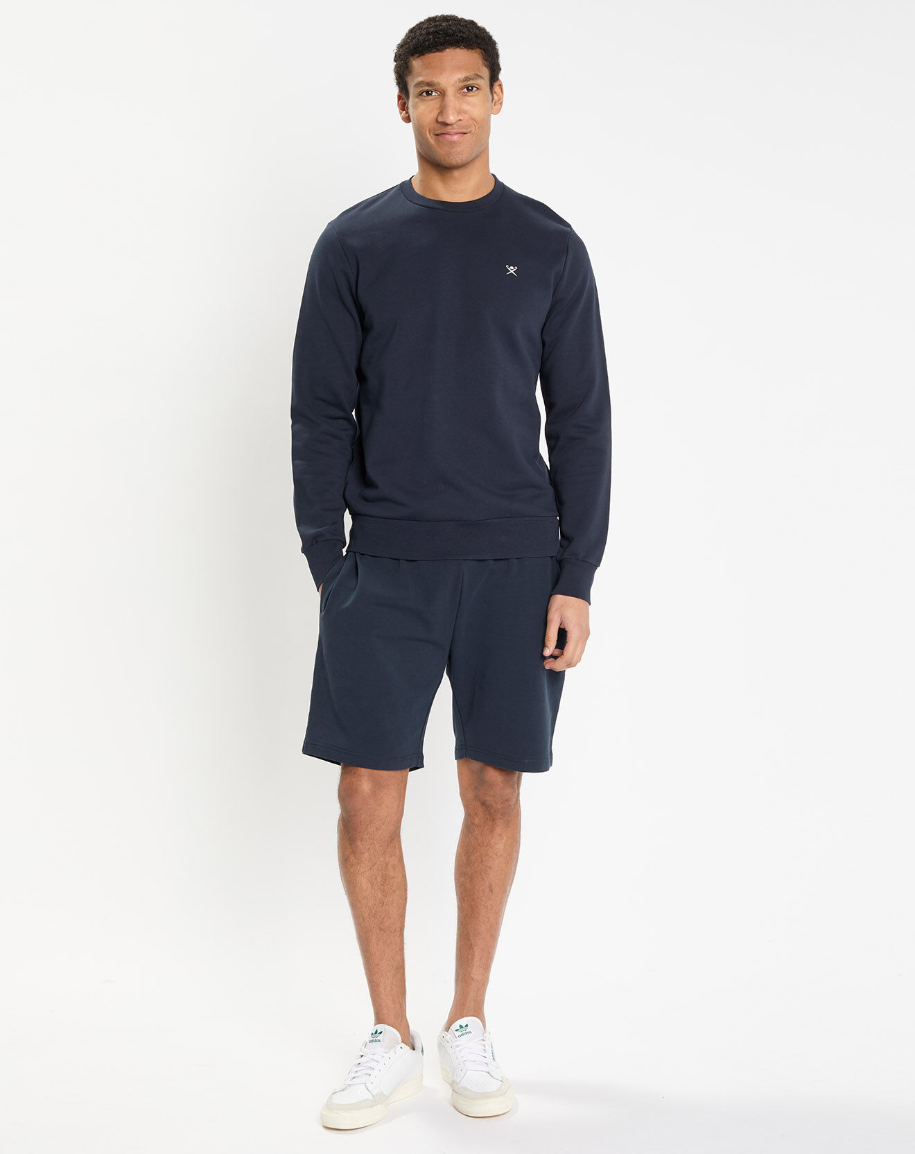 Hackett London Sweat col rond bleu foncé