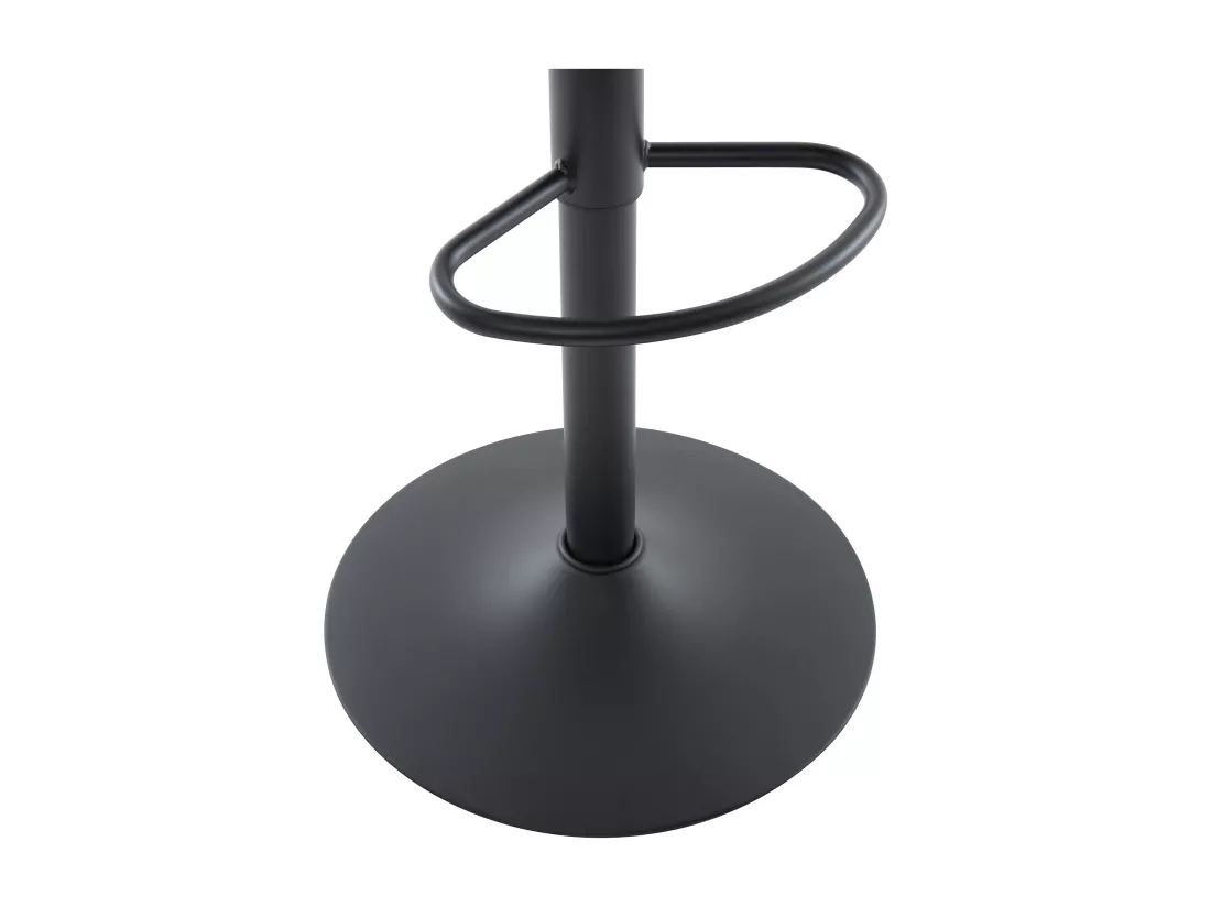 Lot de 2 tabourets de bar en tissu et métal noir - Hauteur réglable - Beige - LILAYA