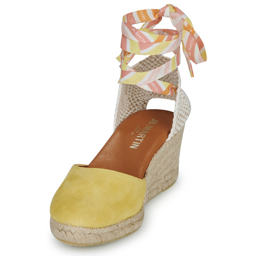 JB Martin - VISALIA - VELOURS JAUNE / LACETS BONBON