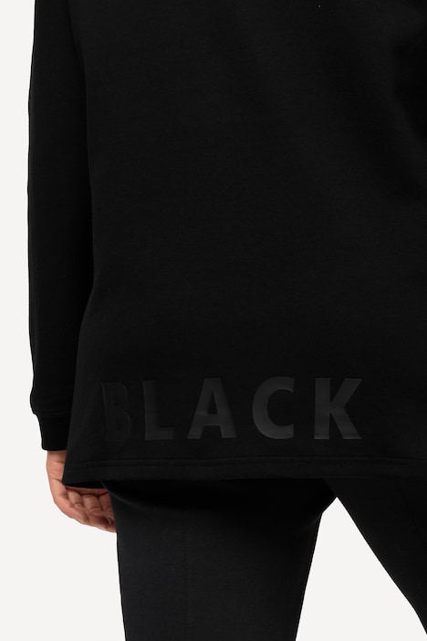 Sweatshirt, BLACK-Gummidruck, V-Ausschnitt, Langarm