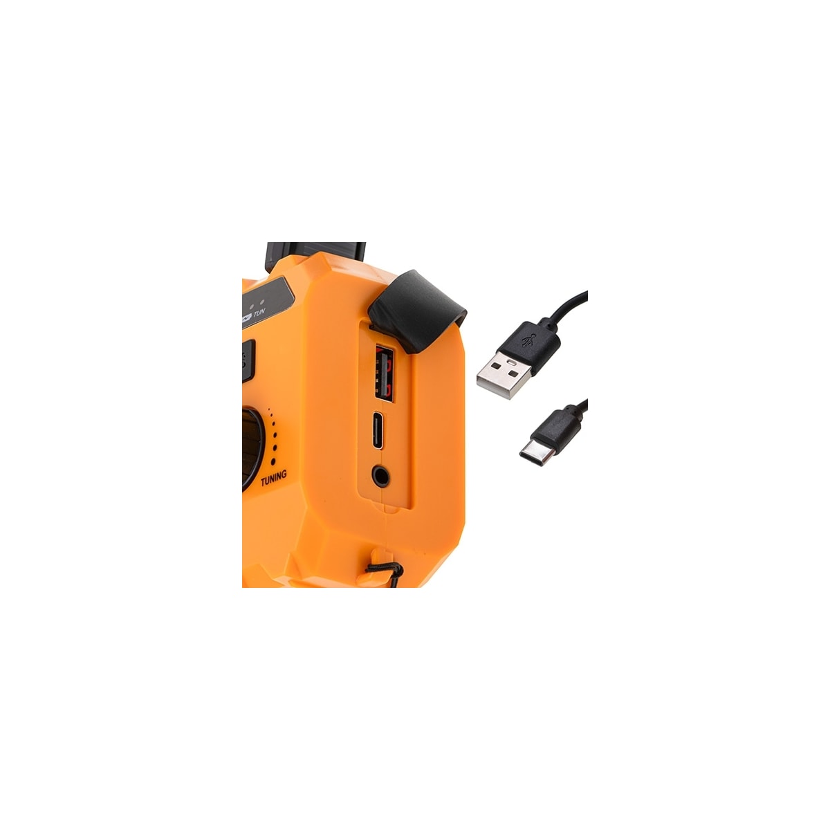 Nødradio / Veiradio med lommelykt, solceller og powerbank