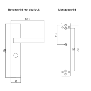 Gamma deurkruk set Florence recht schild vrij-bezet sluiting 63/8 mm zwart RVS