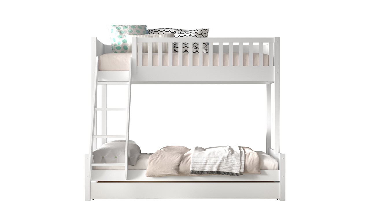Stapelbed Scott 3-persoons met slaaplade wit