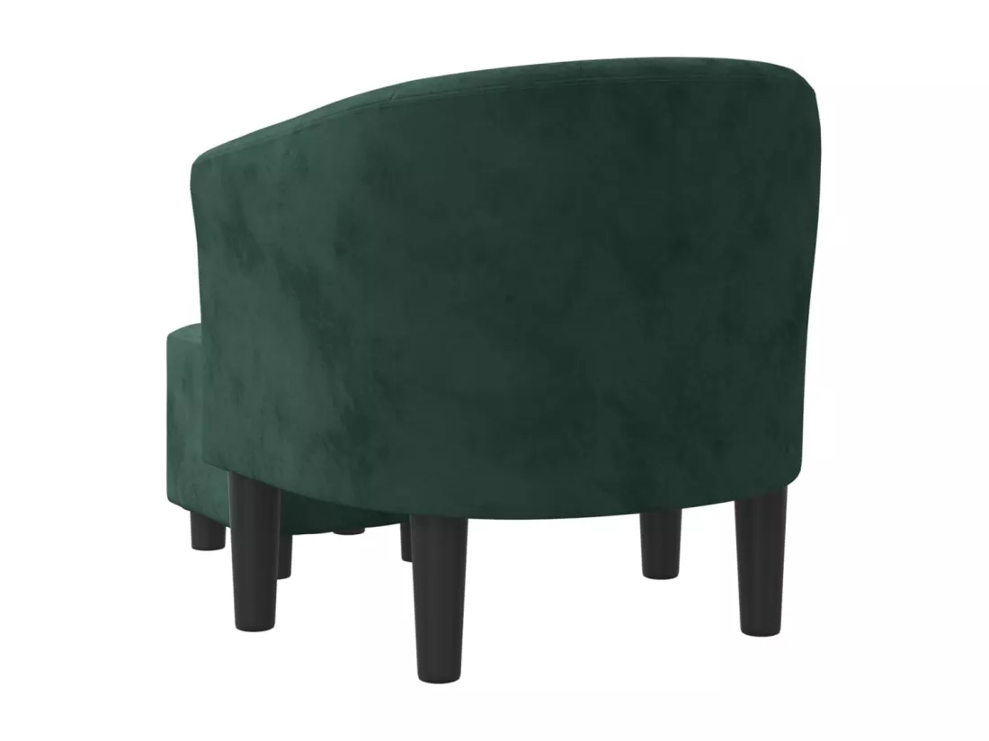 Fauteuil avec repose-pied vert foncé velours