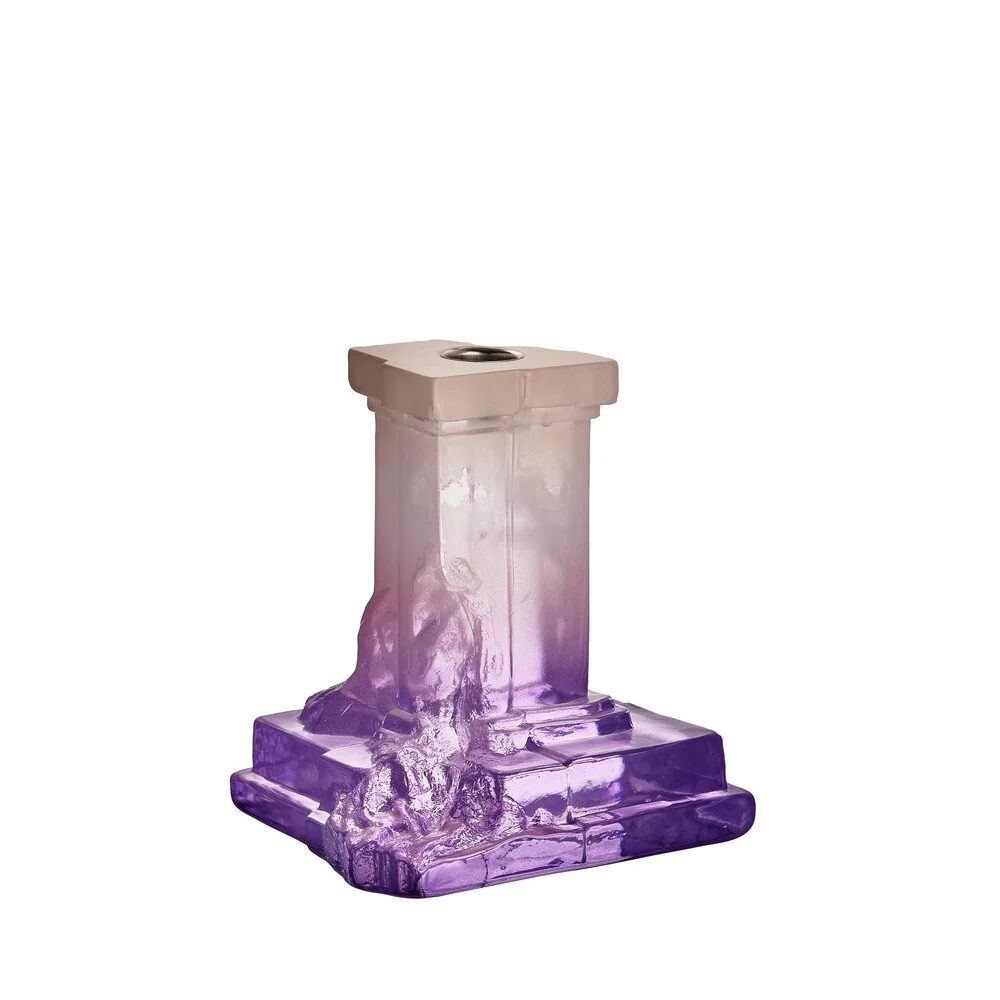 Kosta Boda  Rocky Baroque lysestage, lilac haze - H15 cm.
