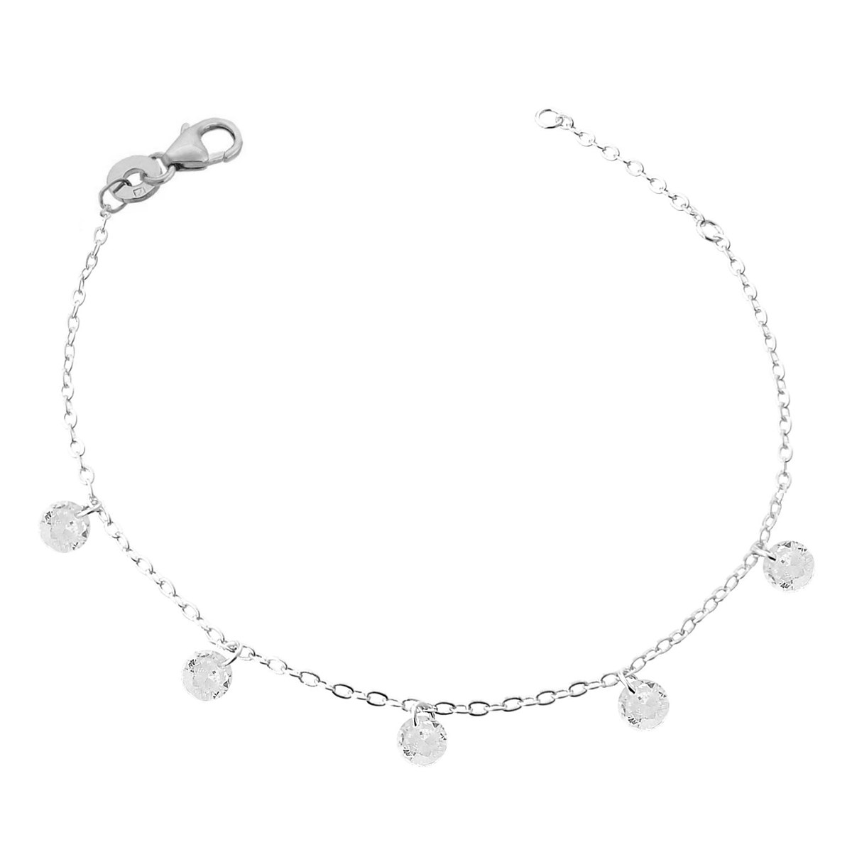 Bracelet pampilles d'oxydes de zirconium Argent 925 Rhodié