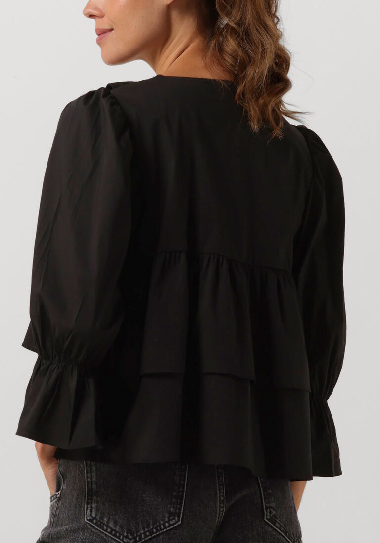 zwarte co'couture blouses co crisp collor blouse