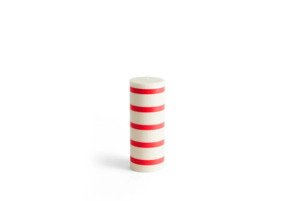 HAY  Column stearinlys, Medium - Off-white/red