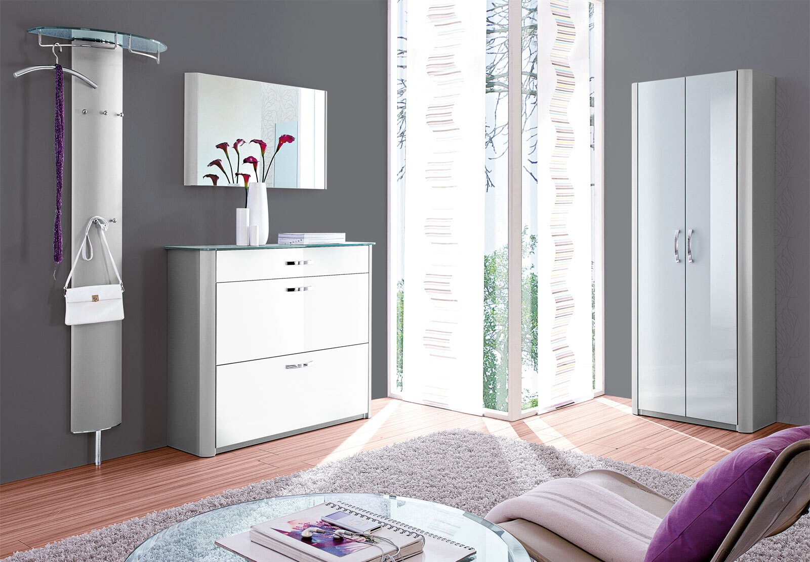 Spiegel MELODIE 94 x 57 x 5,5 cm Alu silberfarbig