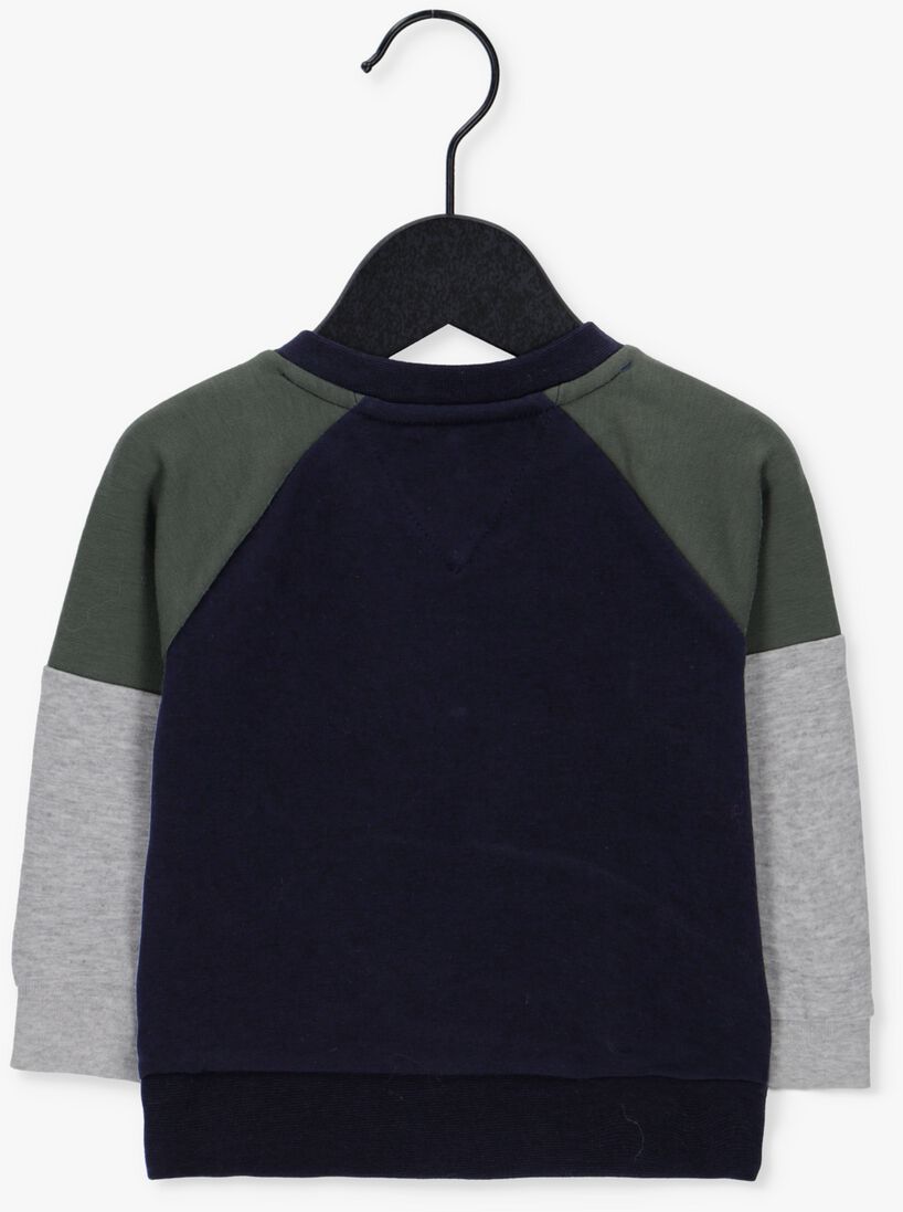 TOMMY HILFIGER donkerblauwe tommy hilfiger sweater baby logo colorblock crewneck sweater