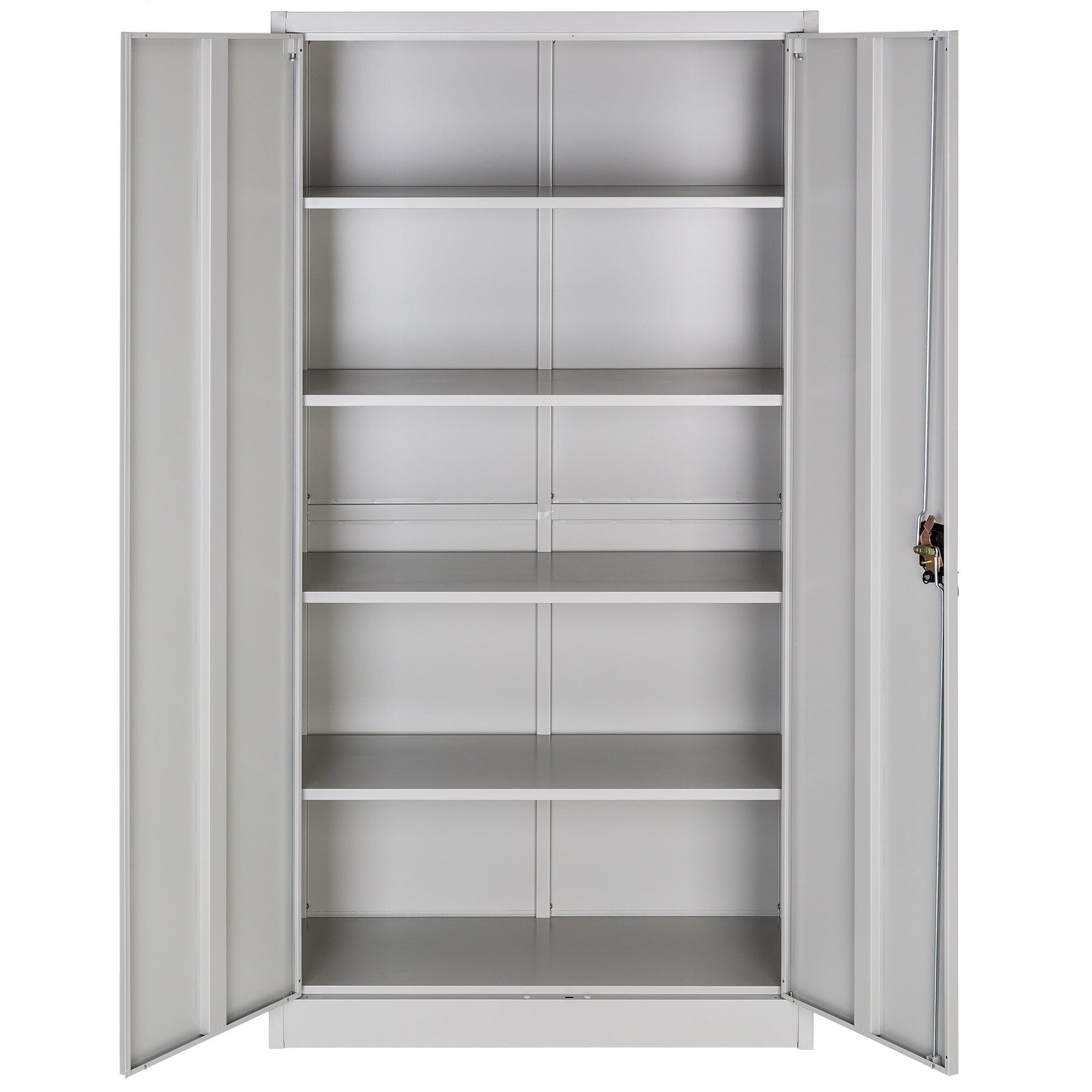 tectake® 4er Set Aktenschrank, aus pulverbeschichtetem Stahl, 4 höhenverstellbare Einlegeböden, 180 x 90 x 40 cm
