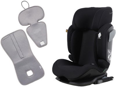 Beemoo Recline i-Size Beltestol inkl. Ventilerende Sittepute, Black Stone/Grey