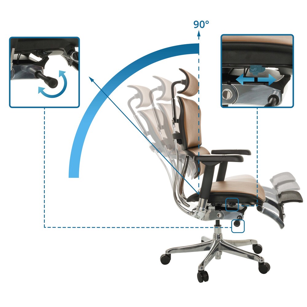 Luxus Chefsessel ERGOHUMAN PLUS LEGPRO GEN2 Leder mit Armlehnen (höhenverstellbar) hjh OFFICE