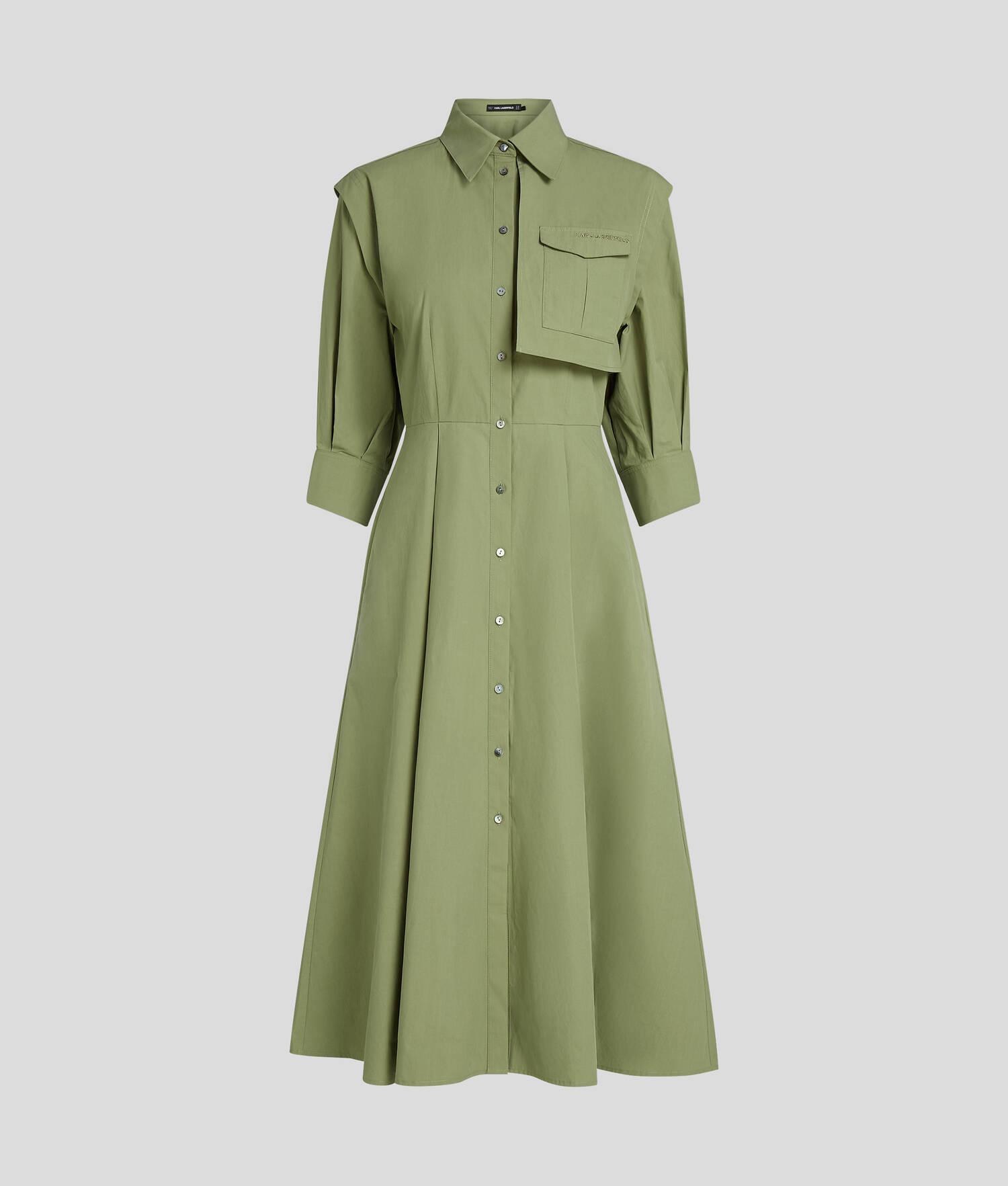 ROBE-CHEMISIER CARGO - Vert d'huile