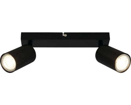 Plafondspot, 2-lichts, L 35 cm, zwart