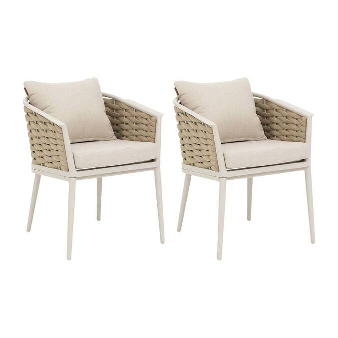Lot de 2 fauteuils de jardin YCONIA Beige & Argile