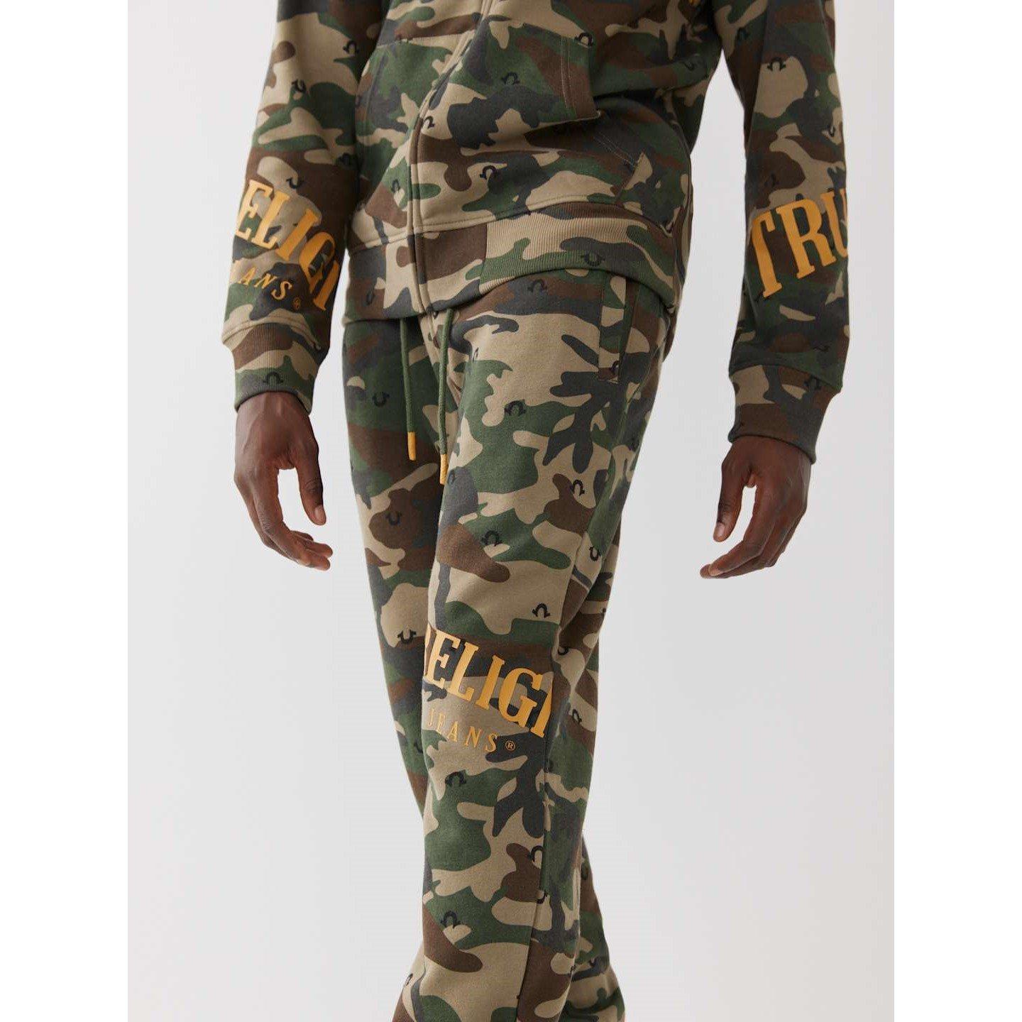 True Religion TR Camo Welt Pocket Logo Jogging Bottoms Mens