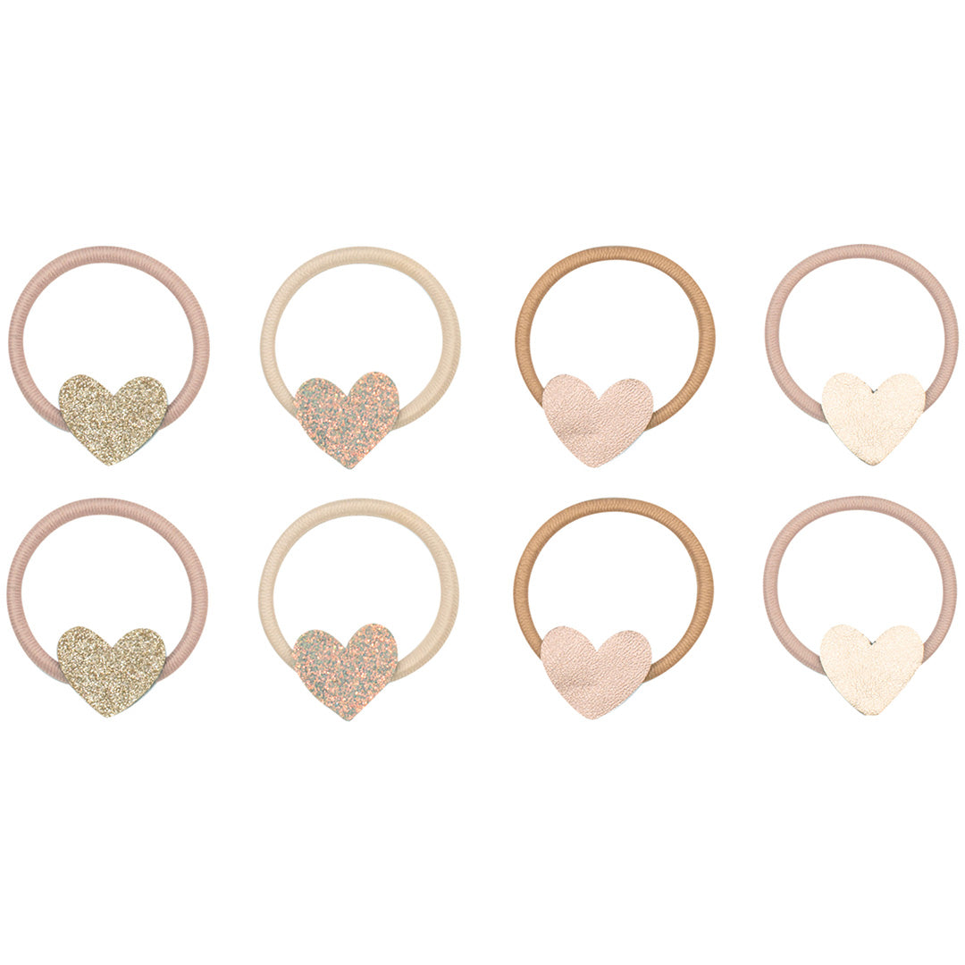 mimi & lula haarelastiekjes heart mini - shimmer - 8st