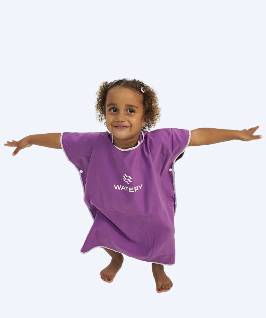 Watery badeponcho til børn - Microfiber - Lilla